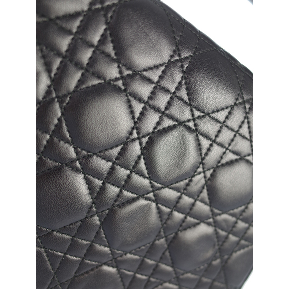 Christian Dior Cannage Shoulder Bag Leather Black - Picture 8 of 8